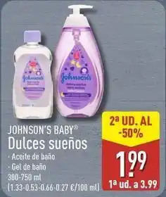ALDI Johnson's baby - dulces suenos oferta