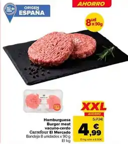 Carrefour Market Carrefour - hamburguesa burger meat vacuno-cerdo oferta