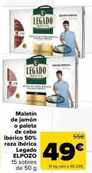 Carrefour Market Legado elpozo - maletin de jamón o paleta de cebo ibérico 50% raza ibérica oferta