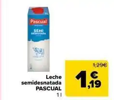 Carrefour Market Pascual - leche semidesnatada oferta
