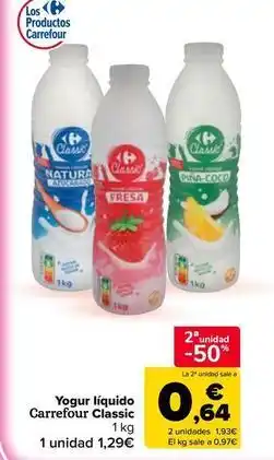 Carrefour Market Carrefour - yogur líquido classic oferta