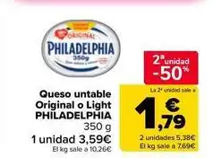 Carrefour Market Philadelphia - queso untable original o light oferta