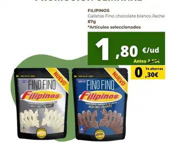 Filipinos - galletas fino chocolate blanco /leche