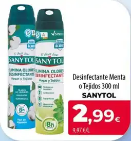 Spar La Palma Sanytol desinfectante menta o tejidos oferta