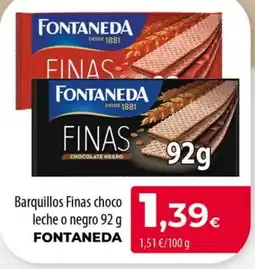 Spar La Palma Fontaneda barquillos finas choco leche o negro oferta