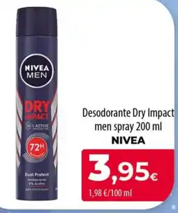 Spar La Palma Nivea desodorante dry impact men spray oferta
