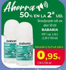 Spar La Palma babaria desodorante roll-on aloe oferta
