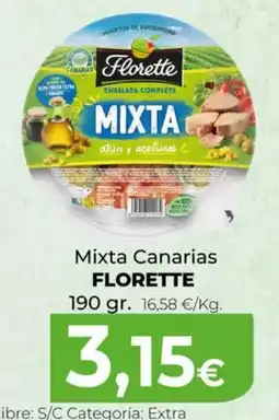 Spar La Palma Florette ensalada completa mixta atún y aceitunas oferta