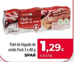 Spar La Palma SPAR Paté de hígado de cerdo oferta