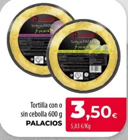 Spar La Palma Palacios tortilla con o sin cebolla oferta