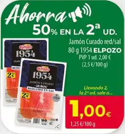 Spar La Palma Elpozo jamón curado red/sal oferta