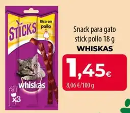 Spar La Palma whiskas sticks rico en pollo oferta