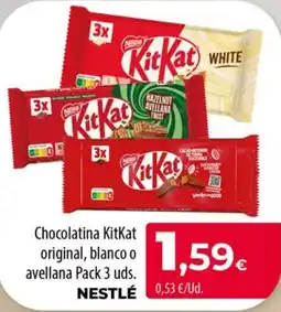 Spar La Palma Nestlé chocolatina kitkat original, blanco o avellana oferta