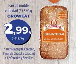 Spar La Palma Oroweat pan de molde oferta