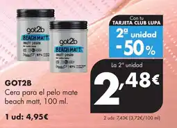 Supermercados Lupa Got2b cera para el pelo mate beach matt oferta