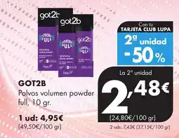 Supermercados Lupa got2b polvos volumen powder full oferta
