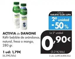 Supermercados Lupa Activia de Danone oferta