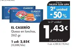 Supermercados Lupa El caserío queso en lonchas oferta