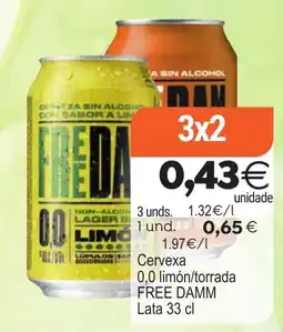 Plenus Supermercados Free Damm 0,0 limón/torrad oferta