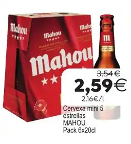 Plenus Supermercados Mahou cerveza mini 5 estrellas oferta