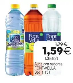Plenus Supermercados AUGA CON SABORES FONT-VELLA oferta