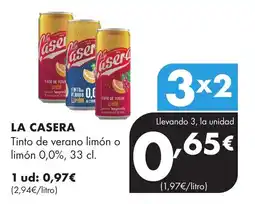 Supermercados Lupa La Casera tinto de verano limón o limón 0,0% oferta