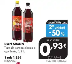 Supermercados Lupa Don Simon Tinto de verano clásico o con limón oferta