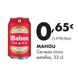 Supermercados Lupa Mahou Cerveza cinco estrellas oferta