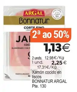 Plenus Supermercados Argal bonnatur xamón cocido en liscos oferta