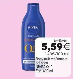 Plenus Supermercados Nivea body milk reafirmante pel seca oferta