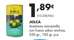 Supermercados Lupa Jolca aceitunas manzanilla con hueso sabor anchoa oferta