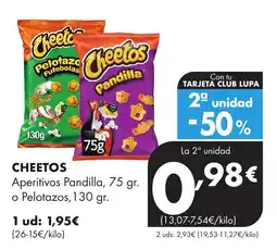 Supermercados Lupa Cheetos Aperitivos Pandilla o Pelotazos oferta