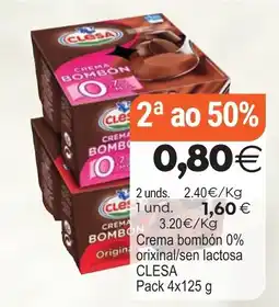 Plenus Supermercados Clesa crema bombon 0% original oferta