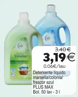 Plenus Supermercados Deterxente liquido marsella/colonia/frescor azul PLUS MAX oferta