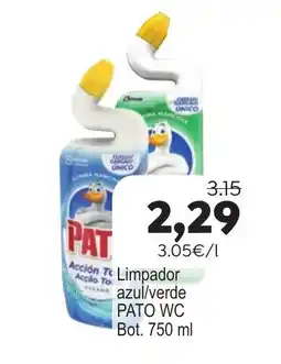 Plenus Supermercados Pato wc limpiador azul/verde oferta