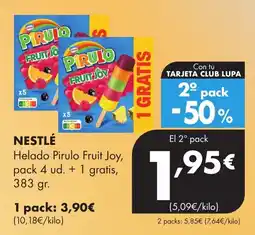 Supermercados Lupa Nestlé Helado Pirulo Fruit Joy oferta