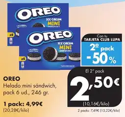 Supermercados Lupa Oreo helado mini sándwich oferta