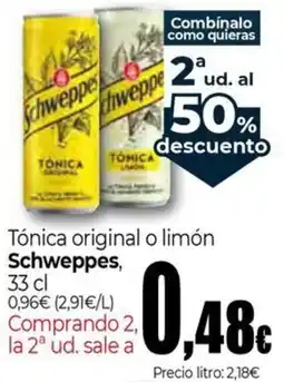 UDACO Schweppes Tónica original o limón oferta