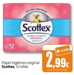 Unide Supermercados Scottex papel higiénico original oferta