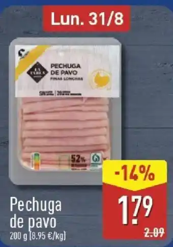 La tabla pechuga de pavo