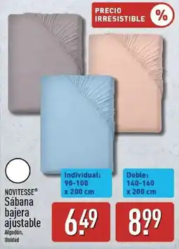 ALDI Novitesse sábana bajera ajustable oferta