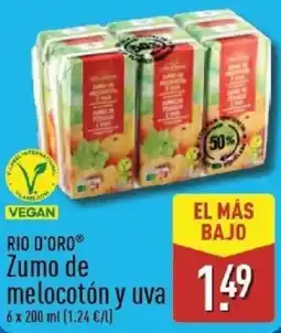 ALDI Rio d'oro zumo de melocotón y uva oferta