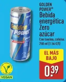 ALDI Golden Power bebida energética Zero azúcar oferta