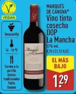ALDI Marqués de Cánova vino tinto cosecha DOP La Mancha oferta