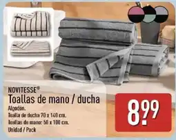 ALDI Novitesse toallas de mano / ducha oferta