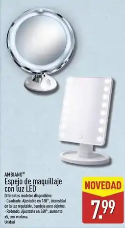 ALDI Ambiano espejo de maquillaje con luz led oferta