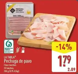 ALDI La tabla pechuga de pavo oferta