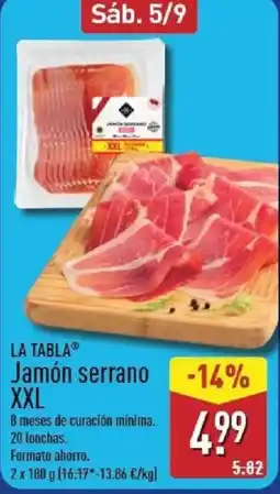 ALDI La tabla jamón serrano xxl oferta