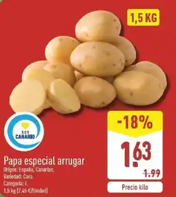 ALDI Papa especial arrugar oferta