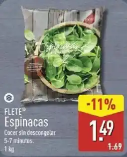ALDI Flete espinacas oferta